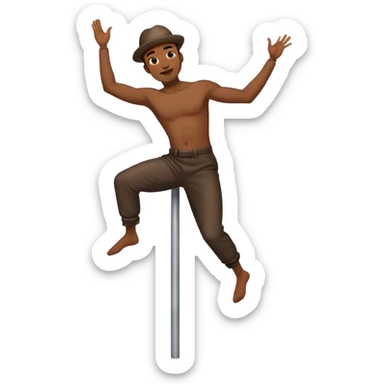 black man dancing on pole sticker