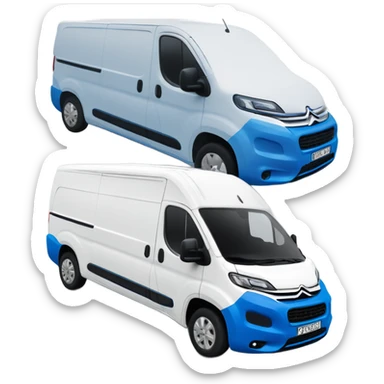 Van Citroën jumper in 2 colors Blue and white. Blue in the bottom and white in middle and top sticker