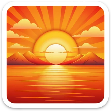 Sunset orange real sticker