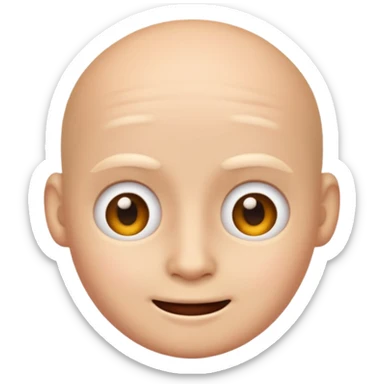 Uncanny valley emoji with no eyebrows sticker