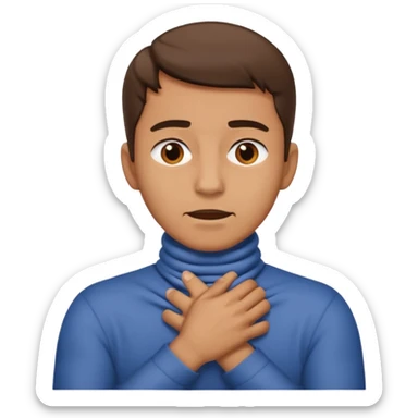 Man with hands gripped around NECK crossed like he is choking sticker