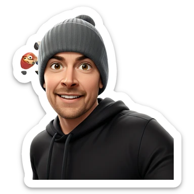 smiling boy in beanie sticker