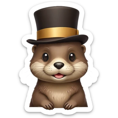 otter in a top hat sticker