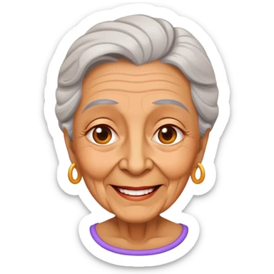 old woman with a conceited grin sticker