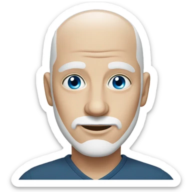 A WHITE  BALD BLUE EYED MAN sticker