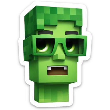 Minecraft creeper wearing sunglasses sticker