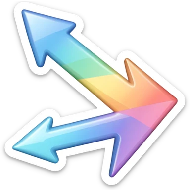Pastel rainbow arrow pointing left sticker