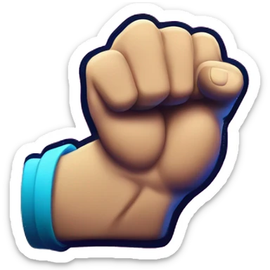 Two fists bumping in the neon light sticker