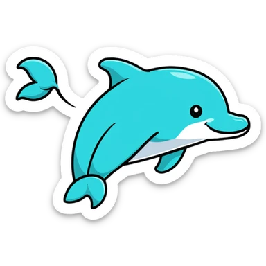 smiling dolphin sticker