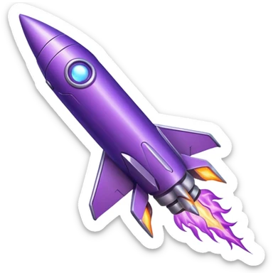 purple rocket purple flame sticker