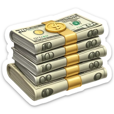 It's an image of money such as coins and bills, but there's only one or two neatly sticker