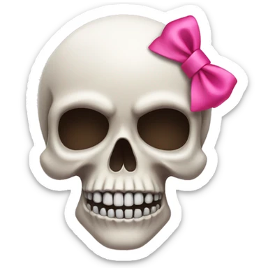 Skull with a pink bow sticker