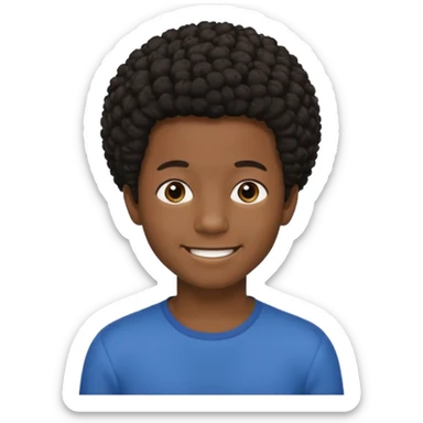 Young black boy with short Afro hair sticker