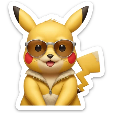 Pikachu qui enlève ses lunettes de soleil et fait un clin d'œil sticker