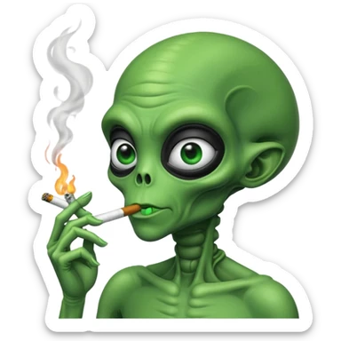 Alien qui fume sticker