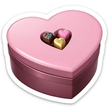 Pastel pink heart shaped box with chocolates in it sticker
