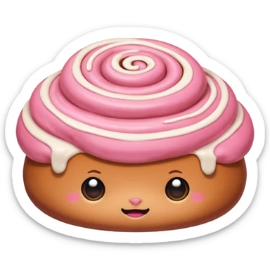 Pink cinnamon bun squish mellow  sticker