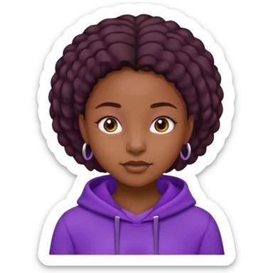 now make a girl whose black in purple  sticker