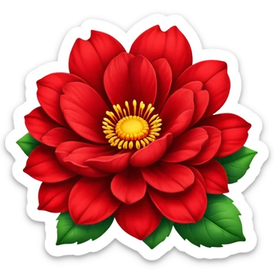 Red flower sticker