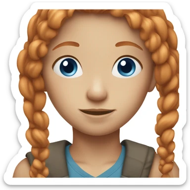 Straight ginger hair girl with blue eyes and freckles  sticker