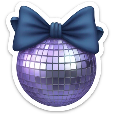 Discoball with  bow on top of it sticker