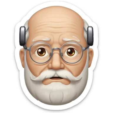 elderly glasses man with long beard sticker