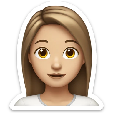 Brown haired white girl with highlights sticker