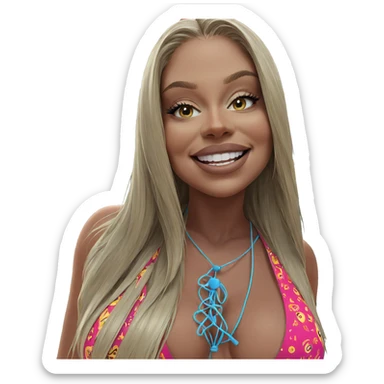 blonde girl in bikini smile sticker