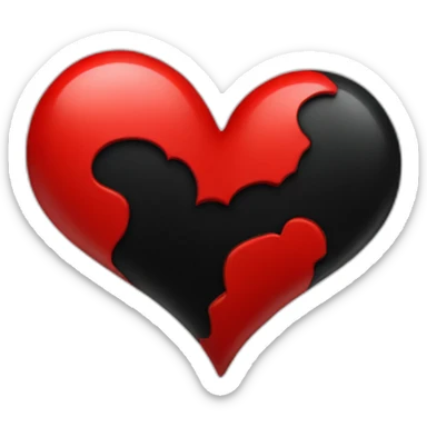 Heartbroken heart red and black sticker