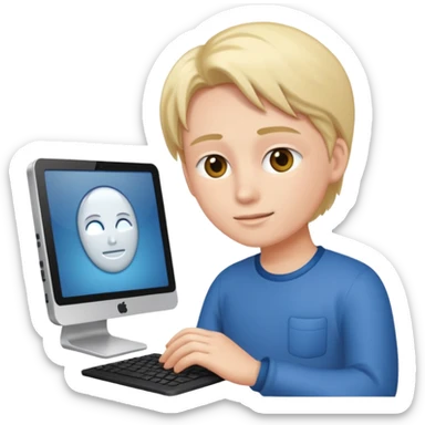 A PERSON USSING A PC sticker