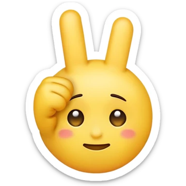 shy emoji with middle finger  sticker