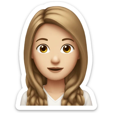 White girl with long brown hai sticker