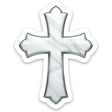 White marble cross sticker