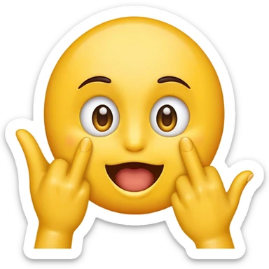 A classic yellow emoji with an excited yet nervous expression, featuring wide eyes and a slightly tense smile. One hand is raised to the mouth, biting its nails anxiously, conveying a mix of anticipation and nervous energy. sticker