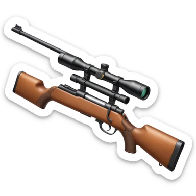 just a deer hunting rifle with a scope mounted to the top of the gun barrel  sticker