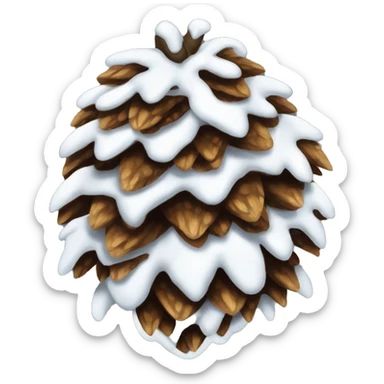 snowy spruce pine cone sticker