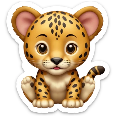 A high-resolution photo-realistic digital illustration of a baby jaguar, chest upward A high-resolution, photo-realistic digital illustration of a majestic jaguar sticker