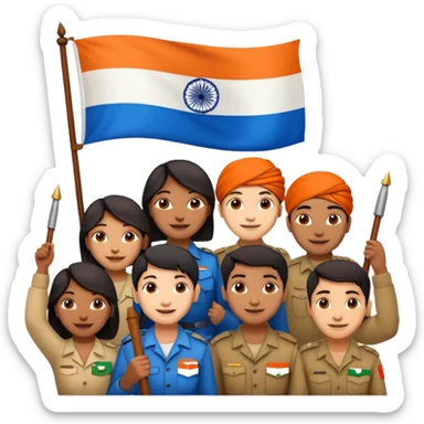 Indian Freedom fighters with the indian flag sticker