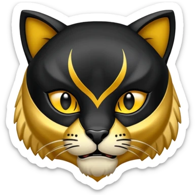 Emolgi de pantera negra con una v en color dorado pequeña en la frente sticker