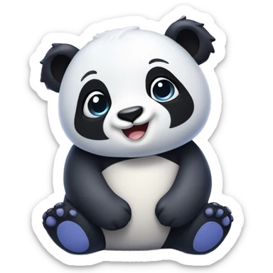 Cute periwinkle panda sticker