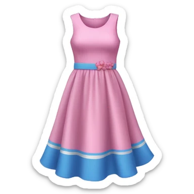 Pink dress whit blue Line sticker