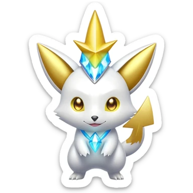 White and Golden Divine Holy Glorious Shiny Sparkly Shinx-Zangoose-Electrike sticker
