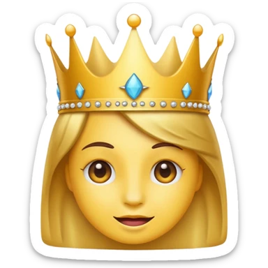 Wink emoji with crown sticker