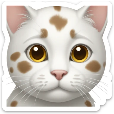 white cat with gray/brown spots sticker