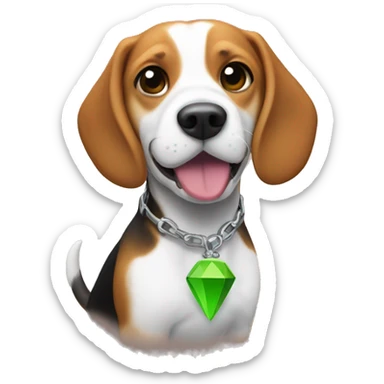 Beagle with Sims Plumbob sticker