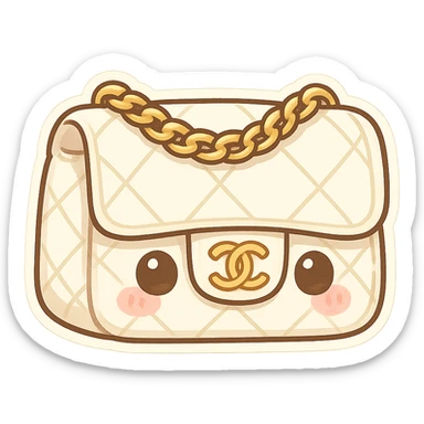 cute and exaggerated white Chanel purse sticker