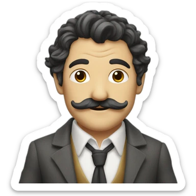 Cool hobbit with mustasch in a suit sticker