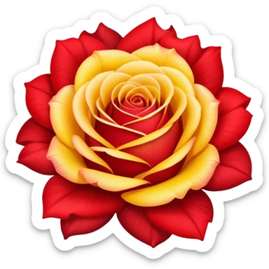 roses with gradient on petal starts yellow and bottom is red make a bouquet of them lots of gradient on every petal  sticker