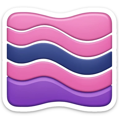 A wavy pink and navy rectangle with a purple stripe in the middle sticker