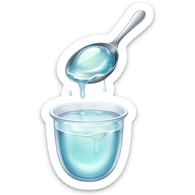 a spoonful of white, clear jelly sticker